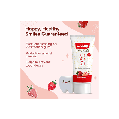 LuvLap Baby Care Luvlap 100% Natural Baby Toothpaste 100G,Strawberry Flavor For Kids