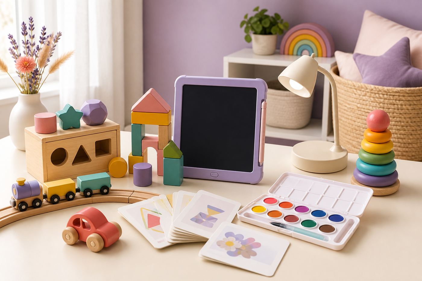 A thoughtful playroom filled with toys and learning moments