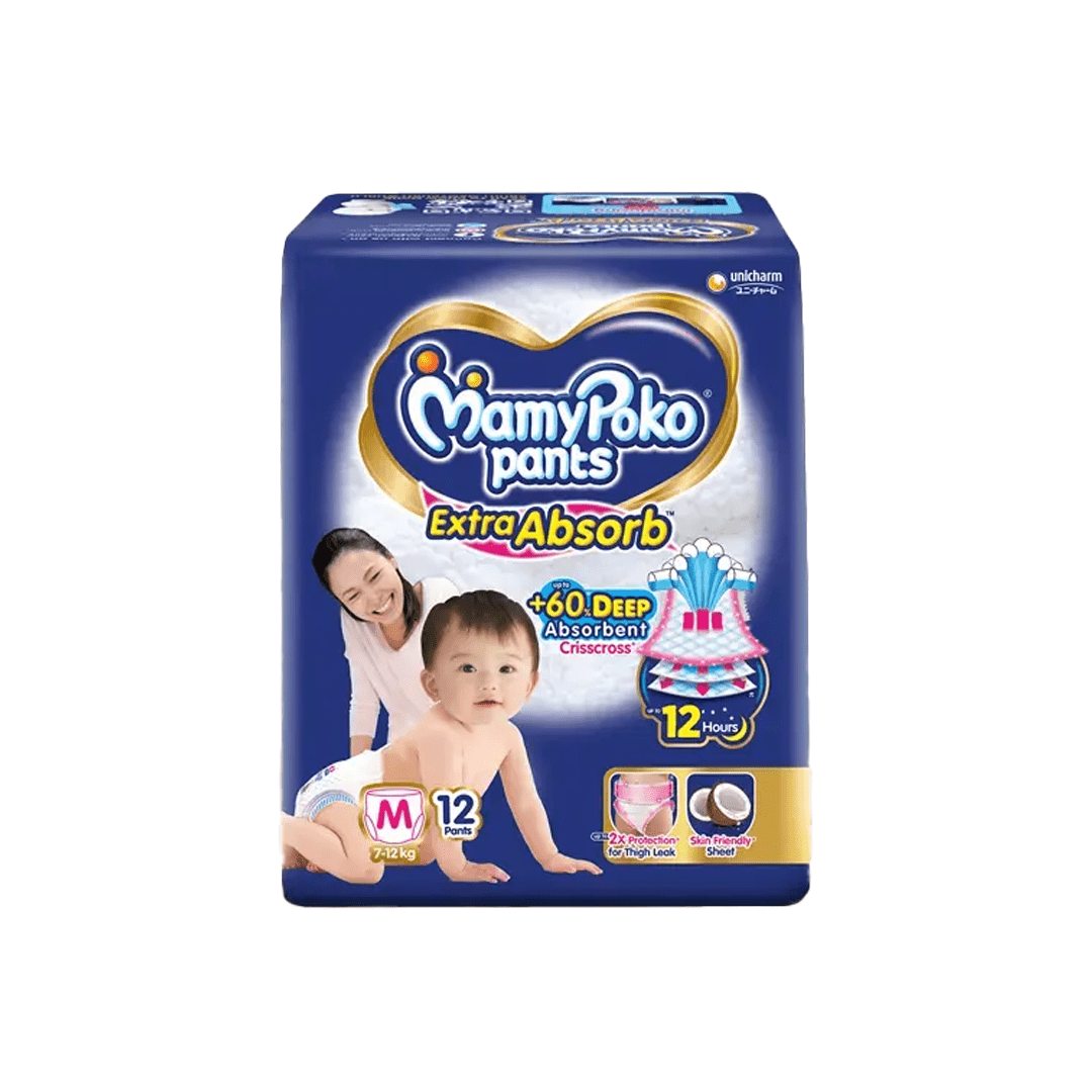 MamyPoko Pants Baby Care MamyPoko Pants Extra Absorb Baby Diapers, Medium (M)  7-12kg