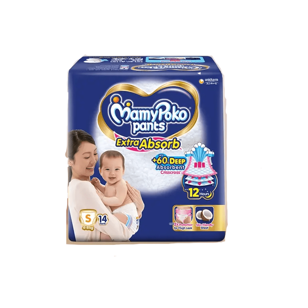 MamyPoko Pants Baby Care MamyPoko Pants Extra Absorb Baby Diapers, Small (S)  4-8kg