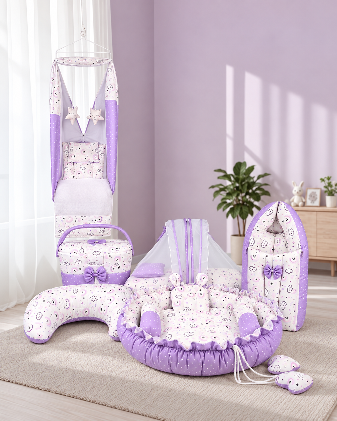 Mogo Standard Baby Bed Set - 6 Pcs