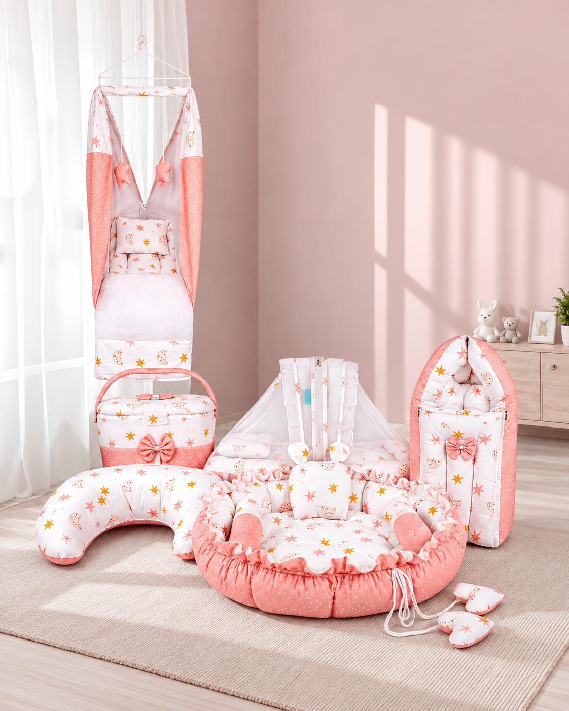 Mogo Standard Baby Bed Set - 6 Pcs