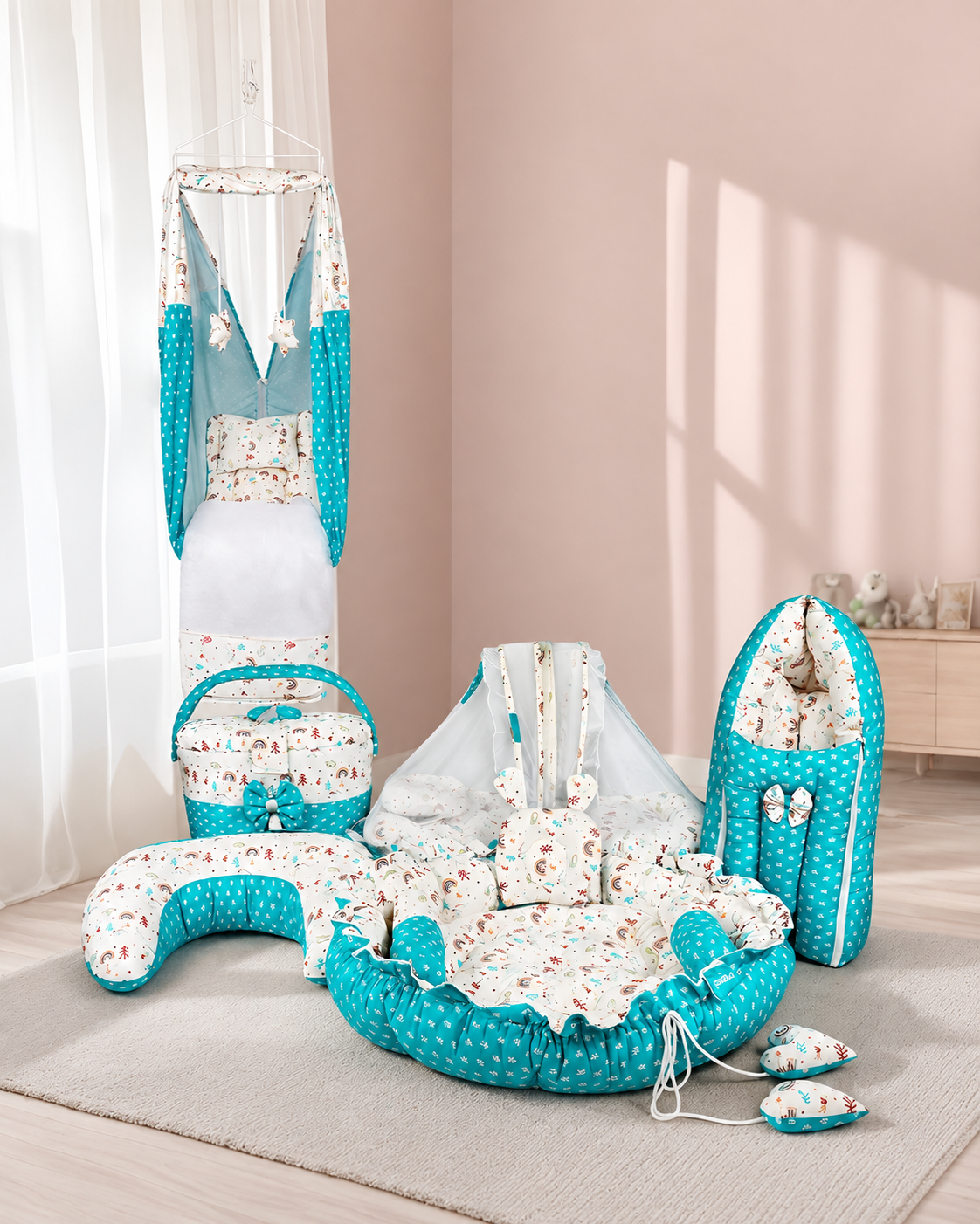 Mogo Standard Baby Bed Set - 6 Pcs
