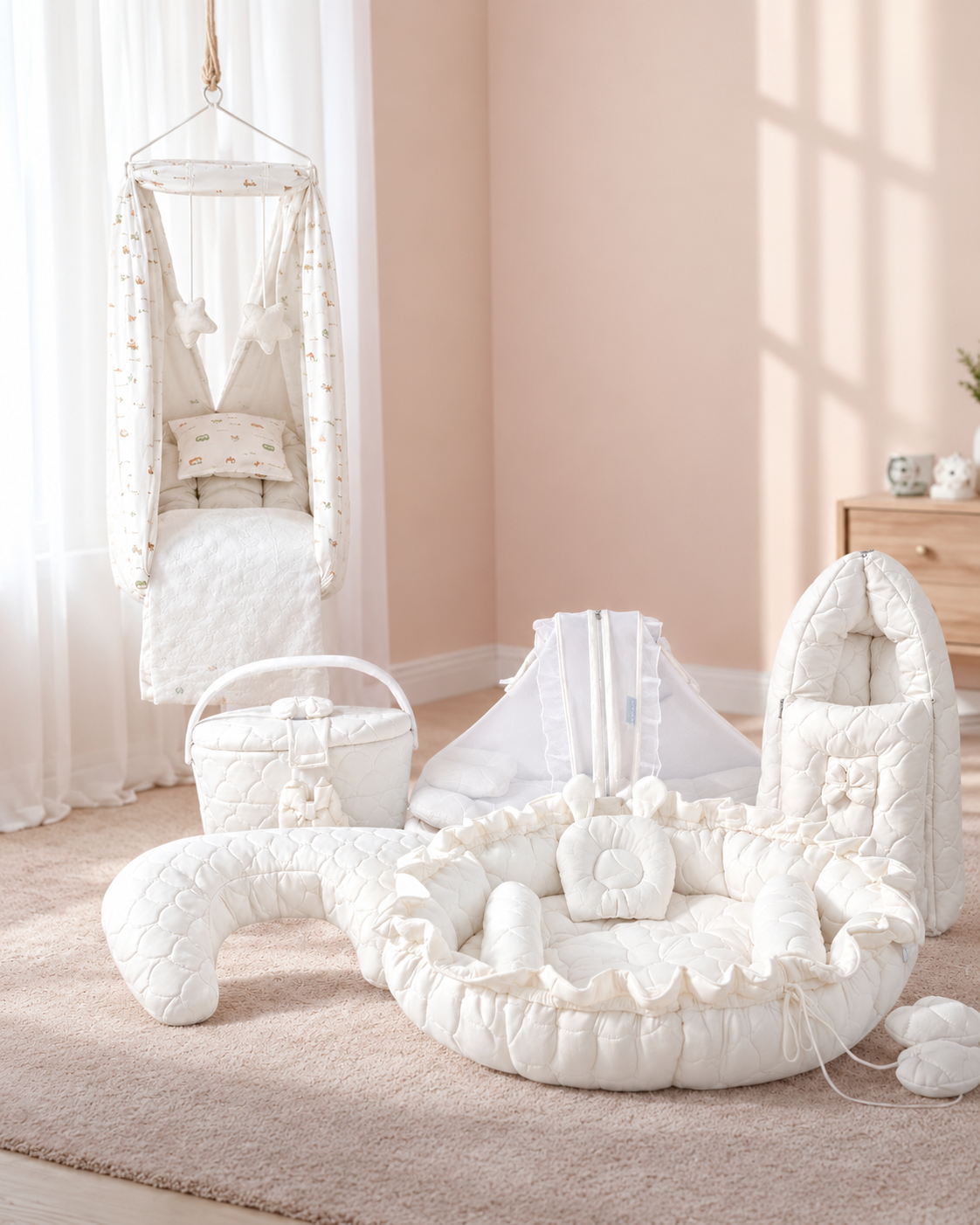 Mogo Cozy Baby Bed Set - 6 Pcs Premium