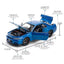 TOYMALL Nissan Skyline GTR-R34 Diecast Models Alloy Diecast Toy Car Model Sound Light Pull Back Car Toy for Kids (Blue)