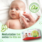 LuvLap Aloe Vera & Chamomile Baby Wipes, 72 Wipes with Lid | Alcohol-Free, Paraben-Free & Vitamin E Enriched