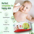 LuvLap Aloe Vera & Chamomile Baby Wipes, 72 Wipes with Lid | Alcohol-Free, Paraben-Free & Vitamin E Enriched