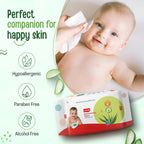 LuvLap Aloe Vera & Chamomile Baby Wipes, 72 Wipes without Lid | Alcohol-Free, Paraben-Free & Vitamin E Enriched