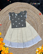 Boon Kids Girls Pattu Pavada & Skirt Set,Traditional Festive Wear (1-5 Years)