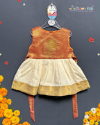 Boon Kids Girls Peacock Embroidered Traditional Party Dress