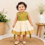 Boon Kids Girls Peacock Embroidered Traditional Party Dress
