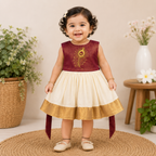 Boon Kids Girls Peacock Embroidered Traditional Party Dress