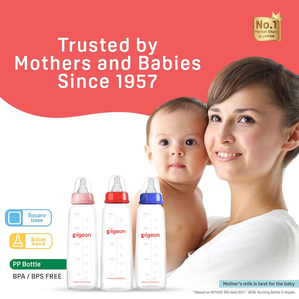Pigeon Peristaltic Nursing Bottle Baby Feeding Bottle for Infants, Natural Feeding Bottle, BPA Free Milk Bottle for Babies, Safe & Comfortable Daily Feeding Solution