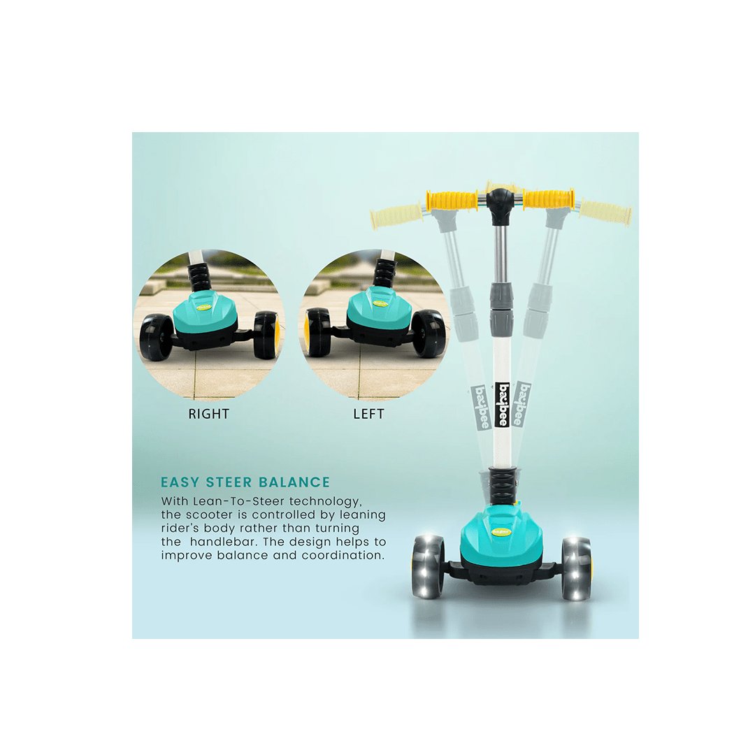 Baybee Toys Baybee Phantom Skate Scooter for Kids, Foaldble 3 Wheel Kids Scooter with 3 Height Adjustable & Music