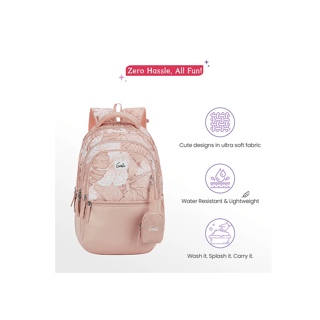 Genie Toys Genie Donna 27L Coral School Backpack For Kids