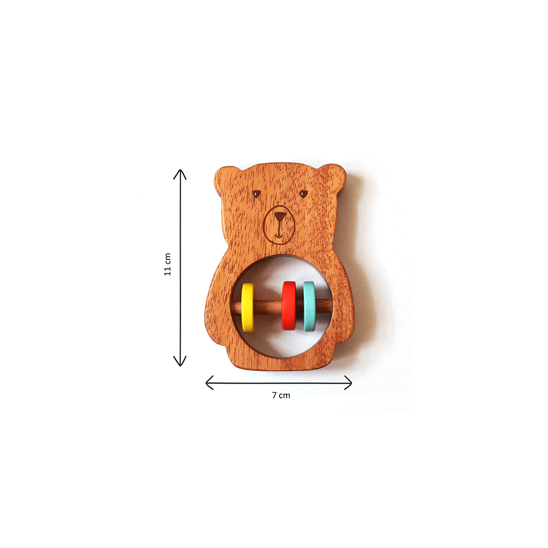 Shumee Toys Shumee Bozo the Bear Wooden Rattle Toy for Babies (0 Months +)