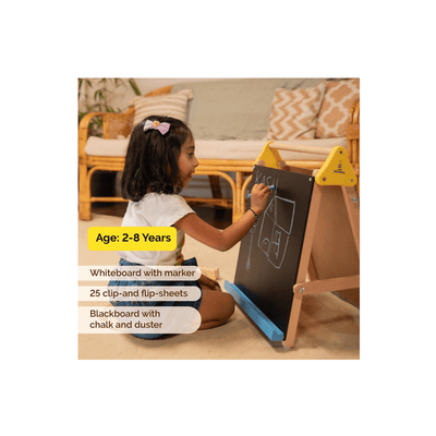 Shumee Art And Craft Kit Shumee Wooden 3-In-1 Table-Top Drawing Board/Easel For Kids With Chalkboard And Whiteboard (2 Years+)