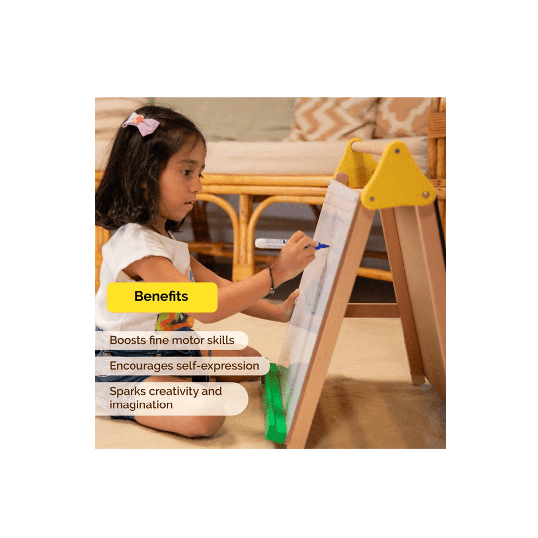 Shumee Art And Craft Kit Shumee Wooden 3-In-1 Table-Top Drawing Board/Easel For Kids With Chalkboard And Whiteboard (2 Years+)