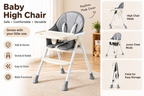 Baybee Kids High Chair with Padded Seat Removable Feeding Tray, Cup Holder & Footrest (6 Months+)