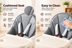 Baybee Kids High Chair with Padded Seat Removable Feeding Tray, Cup Holder & Footrest (6 Months+)