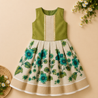 Boon Kids Floral Printed Pattu Pavada & Set for Girls Traditional Onam & Festive Wear(1-6 Years)