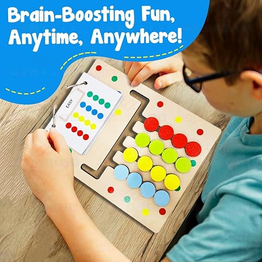 Kids Montessori Slide Puzzle | Color & Pattern Matching Learning Toys for Kids 3-8 Years |Preschool Activity Learning & Logic Brain Game | Travel Friendly Birthday Gift for Boys & Girls