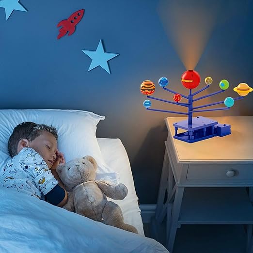 Solar System Model for Kids | 360° Rotating Planets with Light Projection | Educational Astronomy Learning Toy | DIY Space Science Kit for Boys & Girls