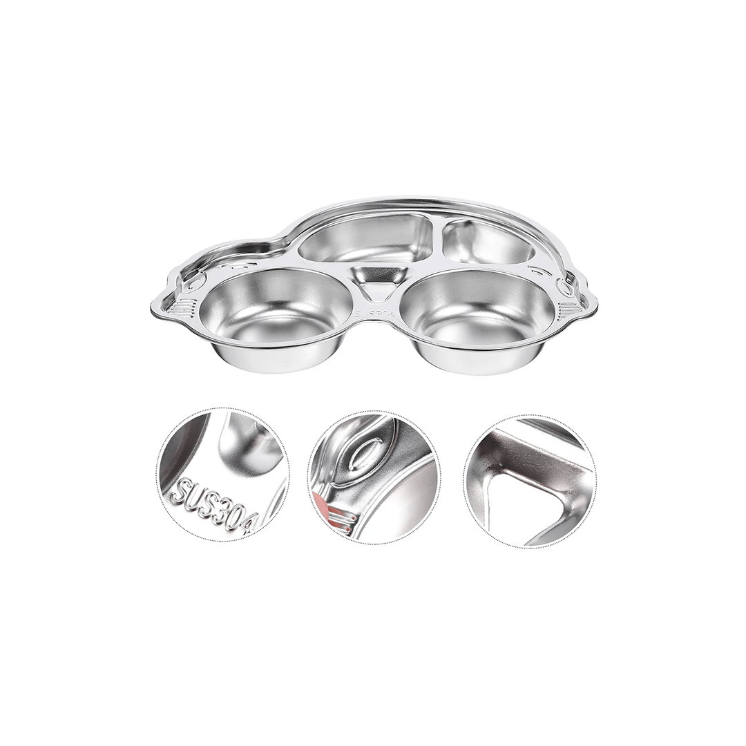 Happy Hues Baby & Toddler Food Happy Hues Stainless Steel Divided Meal Plate Tray-3 Compartments Dinner Dish for Baby- Peppa Design (2-7 Years)