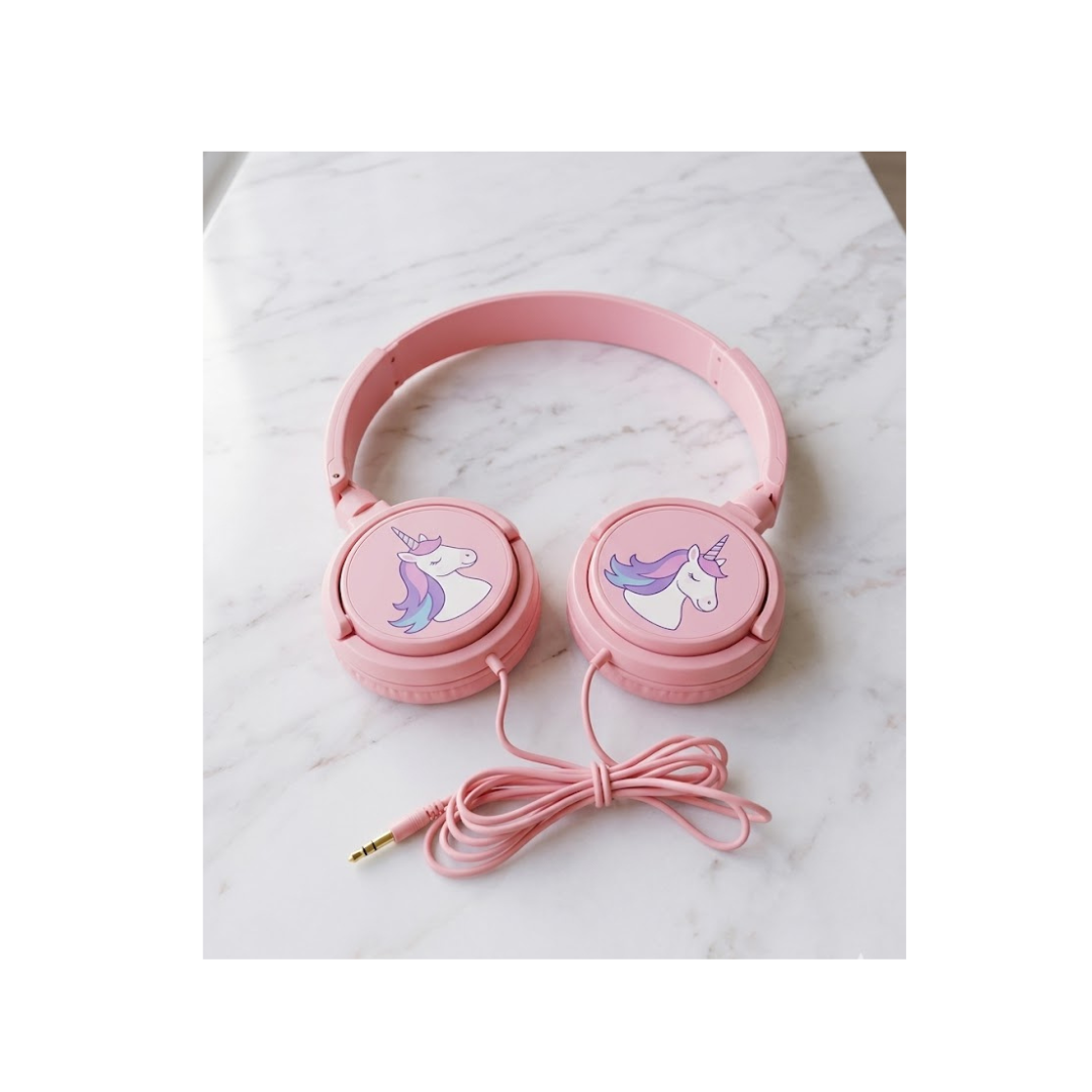 tylie modern Alternatives Unicorn Kids Wire Headphone with mic Foldable On-Ear Headphones Wired Gaming