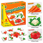 Vegetables Fun and Learn Puzzles Educational, Brain Development Puzzle Set For Kids (3 Years+)