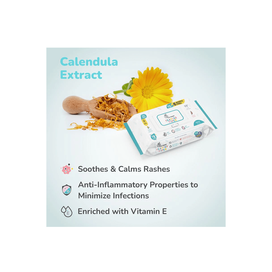 R for Rabbit Baby Care R For Rabbit Feather Aqua Wipes With Calendula Extract (0 Months+)